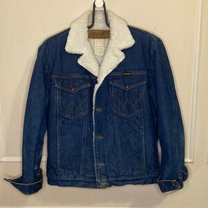 Vintage Wrangler Blue Denim Sherpa Jacket Sz.Small